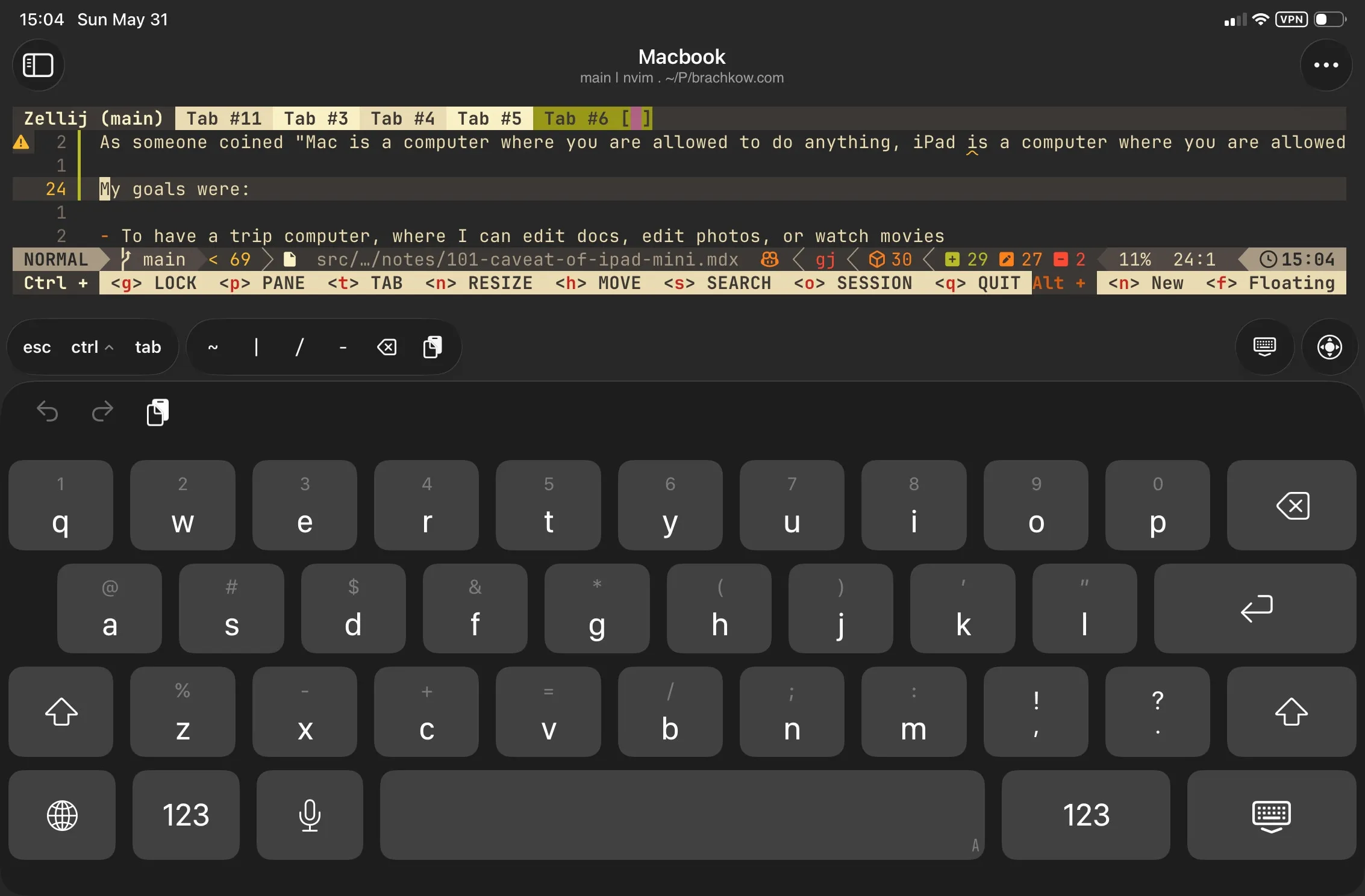 Without external keyboard it is hard to see anything