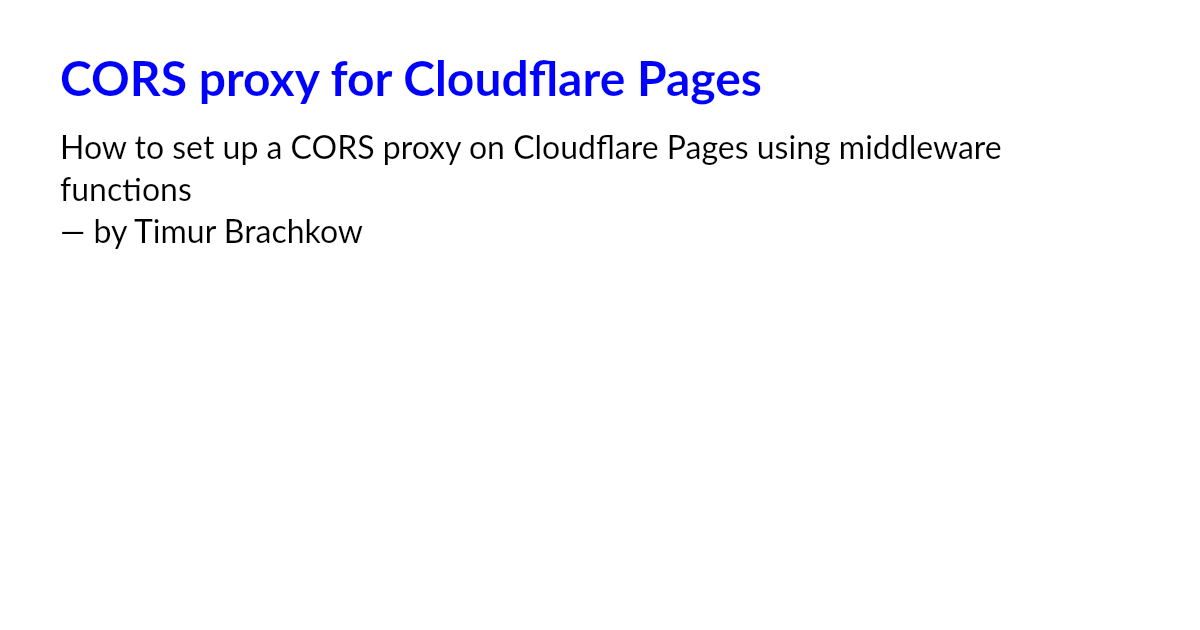 CORS proxy for Cloudflare Pages